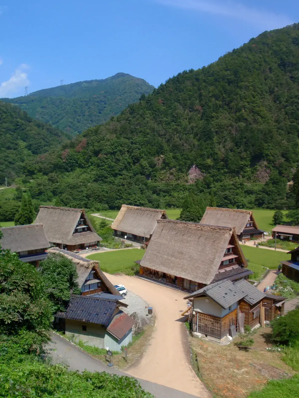 The gassho-style village of Suganuma, tucked into the mountains