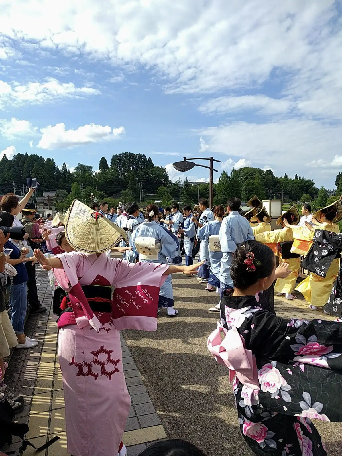 Owara dancing in daylight; in the brighter hours it is easier to keep a comfortable distance from the procession. Photo: KQuhen (CC BY-SA 4.0)